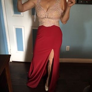 Maroon long evening gown size 4